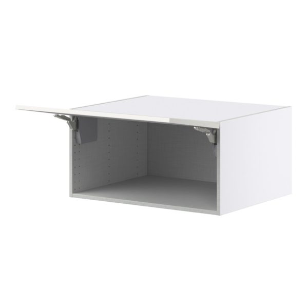 Wisteria Painted Light Gray Recessed Assembled Deep Wall Bridge  Cabinet with Lift Up Door (30 in. W x 15 in. H x 24 in. D)