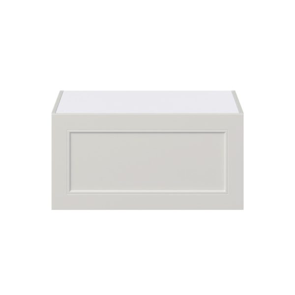 Wisteria Painted Light Gray Recessed Assembled Deep Wall Bridge  Cabinet with Lift Up Door (30 in. W x 15 in. H x 24 in. D)