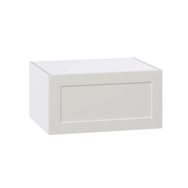 Wisteria Painted Light Gray Recessed Assembled Deep Wall Bridge  Cabinet with Lift Up Door (30 in. W x 15 in. H x 24 in. D)