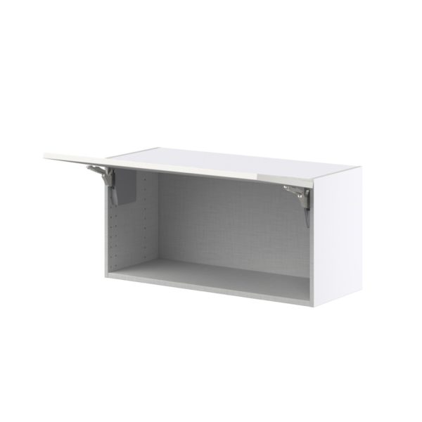 Wisteria Painted Light Gray Recessed Assembled Wall Bridge  Cabinet with Lift Up Door (30 in. W x 15 in. H x 14 in. D)