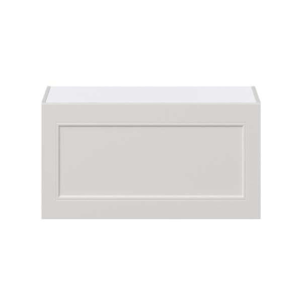 Wisteria Painted Light Gray Recessed Assembled Wall Bridge  Cabinet with Lift Up Door (30 in. W x 15 in. H x 14 in. D)