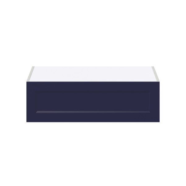 Camellia Painted Midnight Blue Recessed Assembled Deep Wall Bridge  Cabinet with Lift Up Door (33 in. W X 10 in. H X 24 in. D)