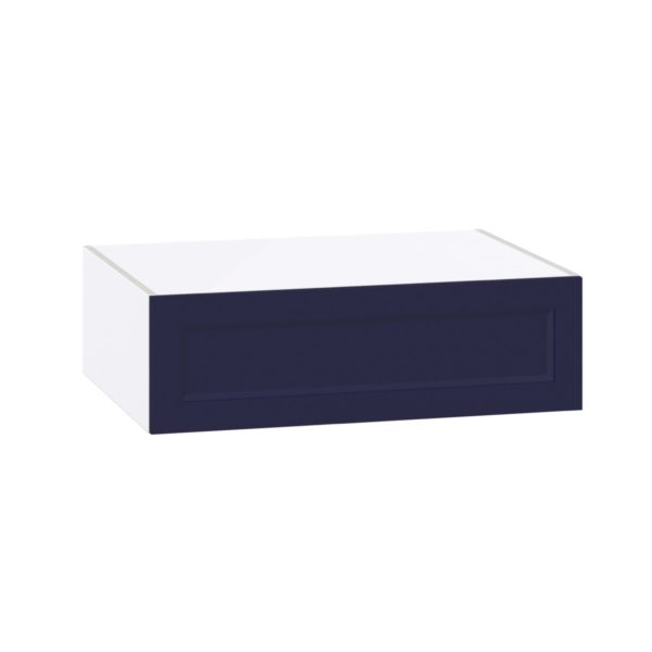 Camellia Painted Midnight Blue Recessed Assembled Deep Wall Bridge  Cabinet with Lift Up Door (33 in. W X 10 in. H X 24 in. D)