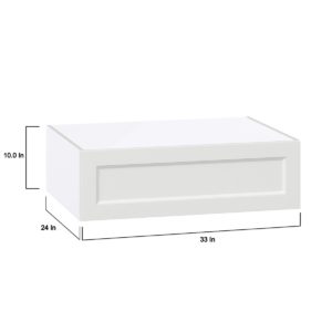 Magnolia Painted Bright White Recessed Assembled Deep Wall Bridge  Cabinet with Lift Up Door (33 in. W X 10 in. H X 24 in. D)