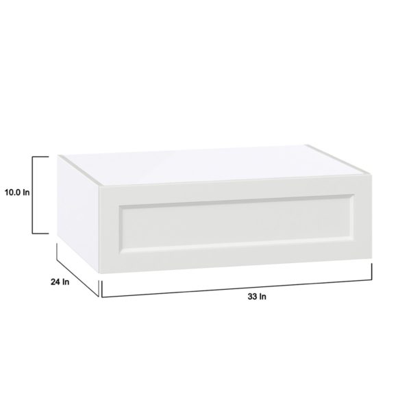 Magnolia Painted Bright White Recessed Assembled Deep Wall Bridge  Cabinet with Lift Up Door (33 in. W X 10 in. H X 24 in. D)