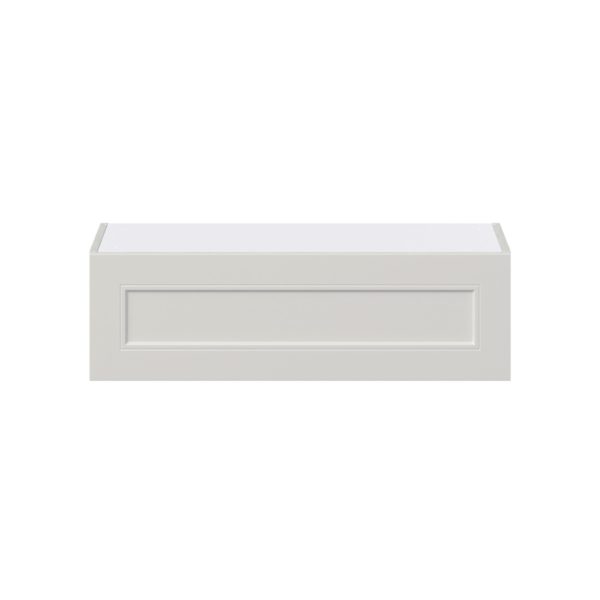 Wisteria Painted Light Gray Recessed Assembled Wall Bridge  Cabinet with Lift Up Door (33 in. W X 10 in. H X 14 in. D)