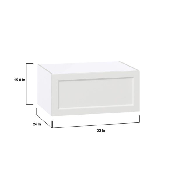 Magnolia Painted Bright White Recessed Assembled Deep Wall Bridge  Cabinet with Lift Up Door (33 in. W X 15 in. H X 24 in. D)