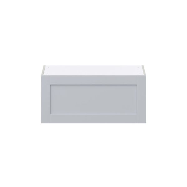 Sea Holly Light Gray  Shaker Assembled Wall Bridge  Cabinet with Lift Up Door (33 in. W X 15 in. H X 14 in. D)