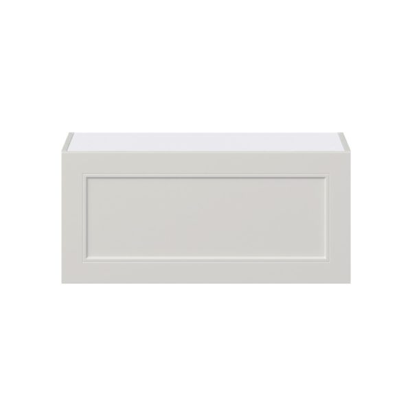 Wisteria Painted Light Gray Recessed Assembled Wall Bridge  Cabinet with Lift Up Door (33 in. W X 15 in. H X 14 in. D)