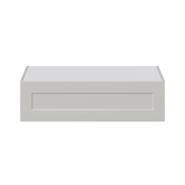 Wisteria Painted Light Gray Recessed Assembled Deep Wall Bridge Cabinet with Lift Up Door (36 in. W X 10 in. H X 24 in. D)