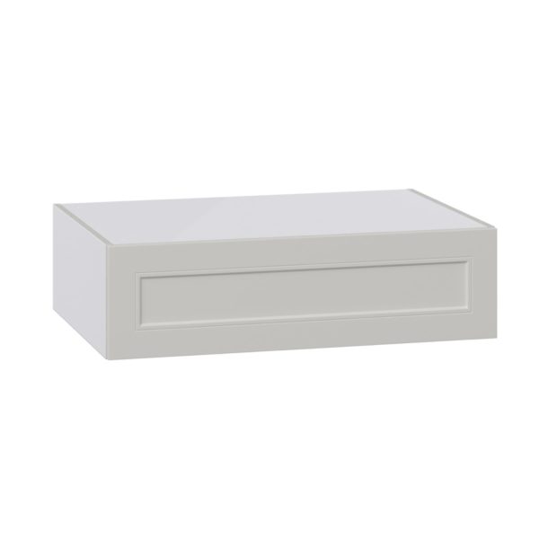 Wisteria Painted Light Gray Recessed Assembled Deep Wall Bridge Cabinet with Lift Up Door (36 in. W X 10 in. H X 24 in. D)