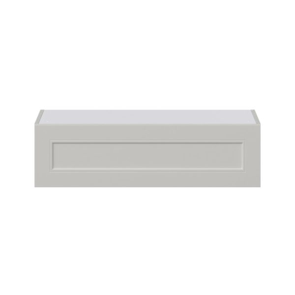 Wisteria Painted Light Gray Recessed Assembled Wall Bridge Cabinet with Lift Up Door (36 in. W X 10 in. H X 14 in. D)