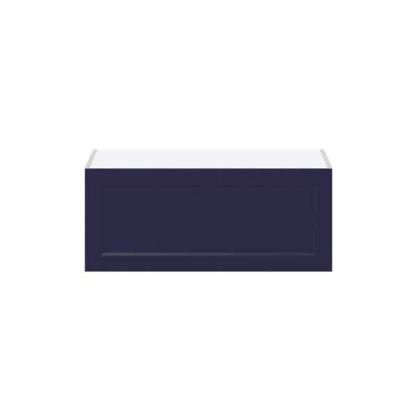 Camellia Painted Midnight Blue Recessed Assembled Deep Wall Bridge  Cabinet with Lift Up Door (36 in. W x 15 in. H x 24 in. D)