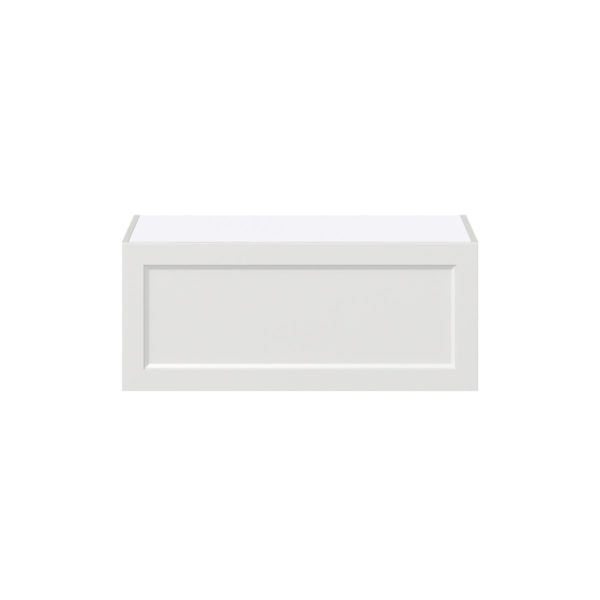 Magnolia Painted Bright White Recessed Assembled Deep Wall Bridge  Cabinet with Lift Up Door (36 in. W x 15 in. H x 24 in. D)