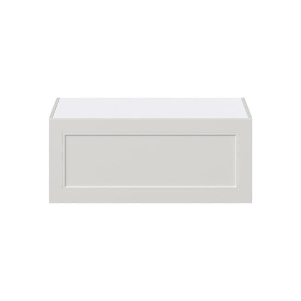 Wisteria Painted Light Gray Recessed Assembled Deep Wall Bridge  Cabinet with Lift Up Door (36 in. W x 15 in. H x 24 in. D)