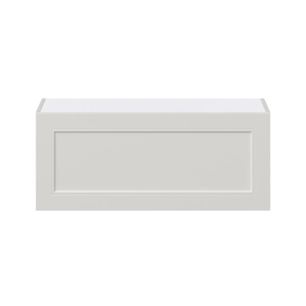 Wisteria Painted Light Gray Recessed Assembled Wall Bridge  Cabinet with Lift Up Door (36 in. W x 15 in. H x 14 in. D)