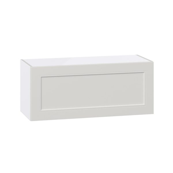 Wisteria Painted Light Gray Recessed Assembled Wall Bridge  Cabinet with Lift Up Door (36 in. W x 15 in. H x 14 in. D)