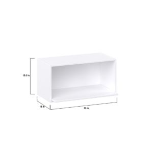 Dahlia Bright White  Shaker Assembled Wall Microwave Shelf  Cabinet (30 in. W X 15 in. H X 14 in. D)