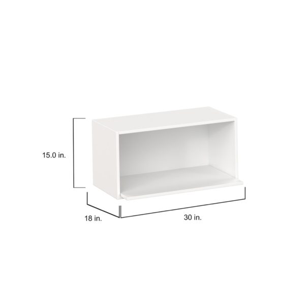 Magnolia Painted Bright White Recessed Assembled Wall Microwave Shelf  Cabinet (30 in. W X 15 in. H X 14 in. D)