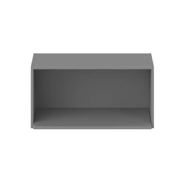 Willow Painted Slate Gray  Shaker Assembled Wall Microwave Shelf  Cabinet (30 in. W X 15 in. H X 14 in. D)