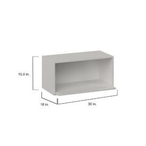 Wisteria Painted Light Gray Recessed Assembled Wall Microwave Shelf  Cabinet (30 in. W X 15 in. H X 14 in. D)