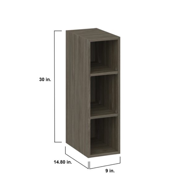 Cordyline Texmel Slab Walnut Wall Open Shelf 9 in. W X 30 in. H X 14 in. D