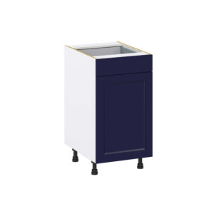 Camellia Painted Midnight Blue Recessed Assembled Base Cabinet With a Pull Out (18 in. W x 34.5 in. H x 24 in. D)