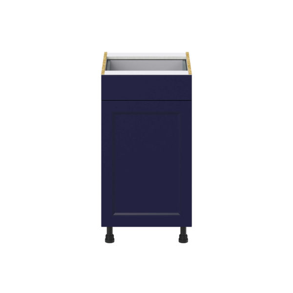 Camellia Painted Midnight Blue Recessed Assembled Base Cabinet With a Pull Out (18 in. W x 34.5 in. H x 24 in. D)