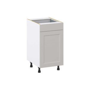 Wisteria Painted Light Gray Recessed Assembled Base Cabinet With a Pull Out (18 in. W x 34.5 in. H x 24 in. D)