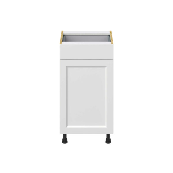 Magnolia Painted Bright White Recessed Assembled Base Cabinet With a Pull Out (18 in. W x 34.5 in. H x 24 in. D)