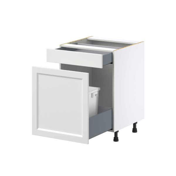 Magnolia Painted Bright White Recessed Assembled Base Cabinet With a Pull Out (24 in. W x 34.5 in. H x 24 in. D)