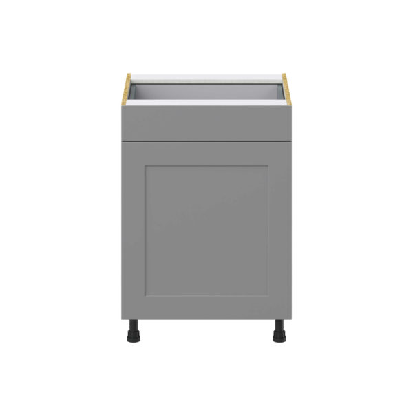 Willow Painted Slate Gray  Shaker Assembled Base Cabinet With a Pull Out (24 in. W x 34.5 in. H x 24 in. D)