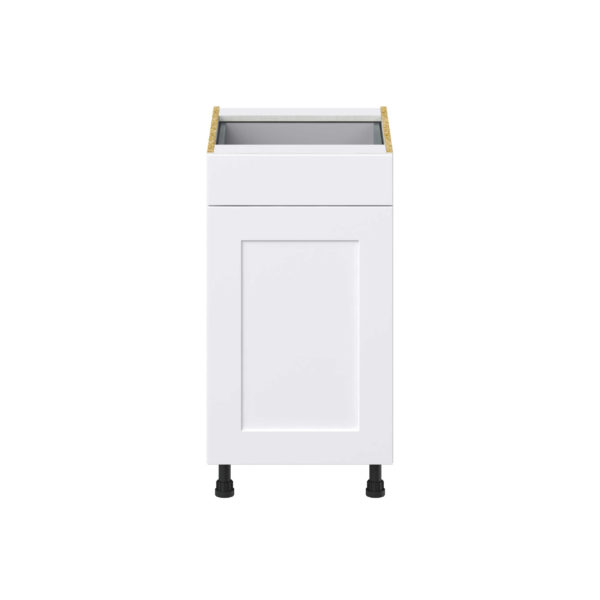 Jasmine Painted Warm White  Shaker Assembled Base Cabinet With a Pull Out (18 in. W x 34.5 in. H x 24 in. D)