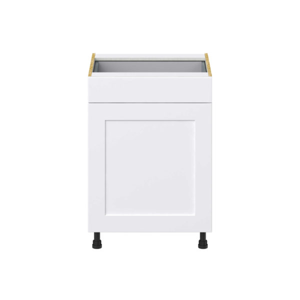 Jasmine Painted Warm White  Shaker Assembled Base Cabinet With a Pull Out (24 in. W x 34.5 in. H x 24 in. D)