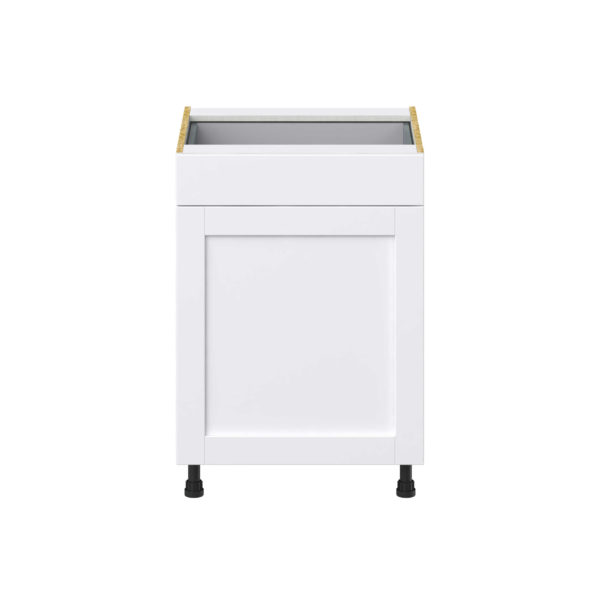 Dahlia Bright White  Shaker Assembled Base Cabinet With a Pull Out (24 in. W x 34.5 in. H x 24 in. D)