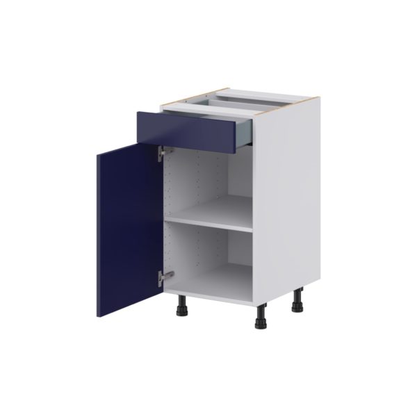 Camellia Painted Midnight Blue Recessed Assembled 18 in. W x 34.5 in. H x 21 in. D Vanity Base Cabinet with 1 Drawer