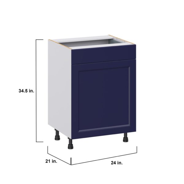 Camellia Painted Midnight Blue Recessed Assembled 24 in. W x 34.5 in. H x 21 in. D Vanity Base Cabinet with 1 Drawer