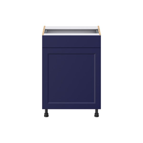 Camellia Painted Midnight Blue Recessed Assembled 24 in. W x 34.5 in. H x 21 in. D Vanity Base Cabinet with 1 Drawer