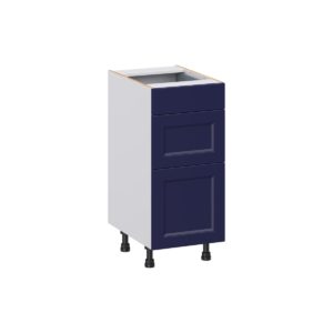 Camellia Painted Midnight Blue Recessed Assembled 15 in. W x 34.5 in. H x 21 in. D Vanity Drawer Base Cabinet with 3 Drawers