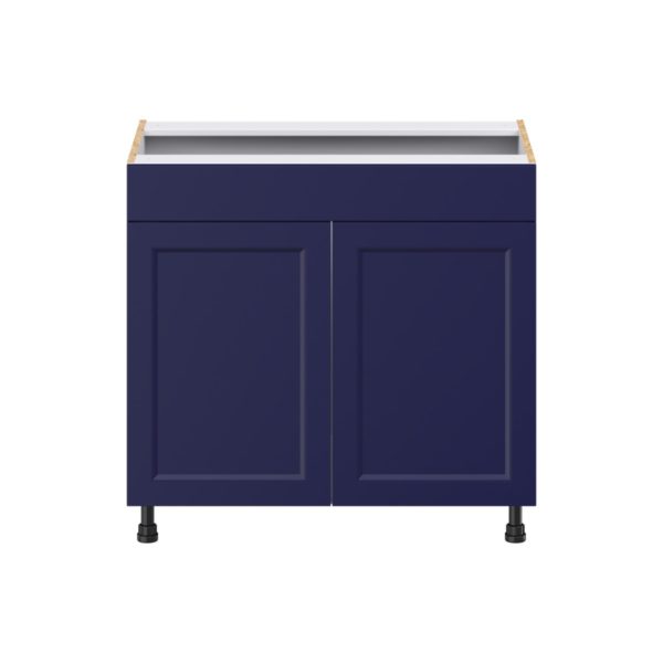 Camellia Painted Midnight Blue Recessed Assembled 36 in. W x 34.5 in.H x 21 in. D Vanity Sink Base Cabinet with False Front