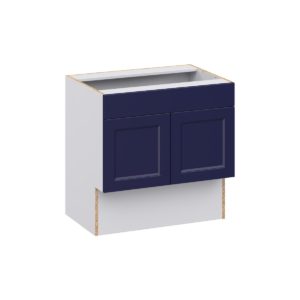 Camellia Painted Midnight Blue Recessed Assembled 30 in. W x 30 in. H x 21 in. D Accessible ADA Vanity Base with False Front Cabinet