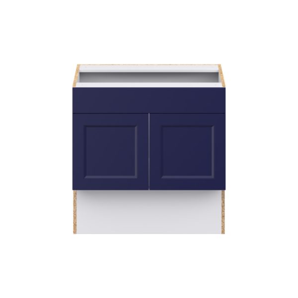 Camellia Painted Midnight Blue Recessed Assembled 30 in. W x 30 in. H x 21 in. D Accessible ADA Vanity Base with False Front Cabinet