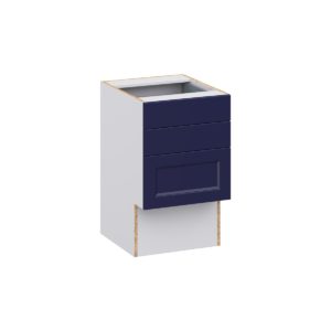 Camellia Painted Midnight Blue Recessed Assembled 18 in. W x 30 in. H x 21 in. D Vanity ADA Drawer Base Cabinet with 3 Drawers