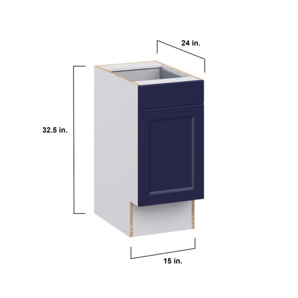 Camellia Painted Midnight Blue Recessed Assembled 15 in. W x 32.5 in. H x 24 in. D Accessible ADA Base Cabinet with 1 Drawer