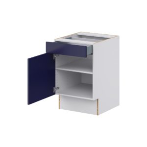 Camellia Painted Midnight Blue Recessed Assembled 21 in. W x 32.5 in. H x 24 in. D Accessible ADA Base Cabinet with 1 Drawer