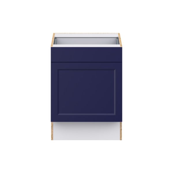 Camellia Painted Midnight Blue Recessed Assembled 24 in. W x 32.5 in. H x 24 in. D Accessible ADA Base Cabinet with 1 Drawer