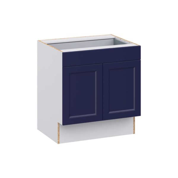 Camellia Painted Midnight Blue Recessed Assembled 30 in. W x 32.5 in. H x 24 in. D Accessible ADA Base Cabinet with 1 Drawer