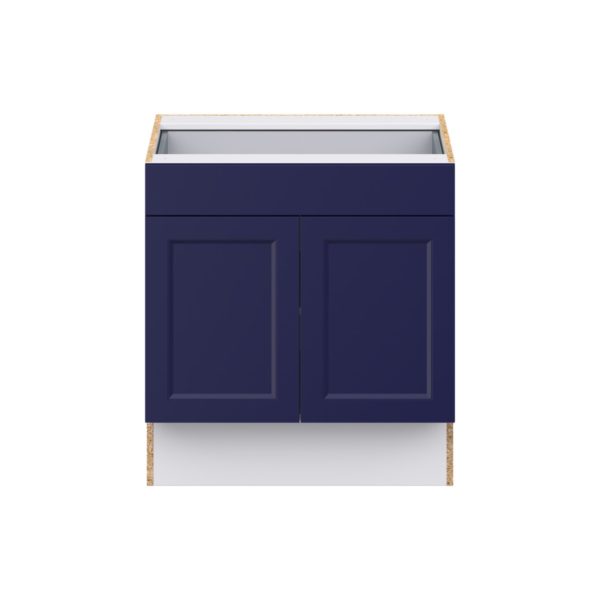 Camellia Painted Midnight Blue Recessed Assembled 30 in. W x 32.5 in. H x 24 in. D Accessible ADA Base Cabinet with 1 Drawer