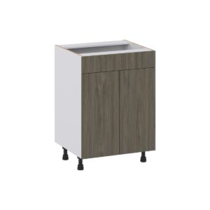 Cordyline Textured Slab Walnut Assembled 24 in. W x 34.5 in. H x 21 in. D Vanity Sink Base Cabinet with False Front