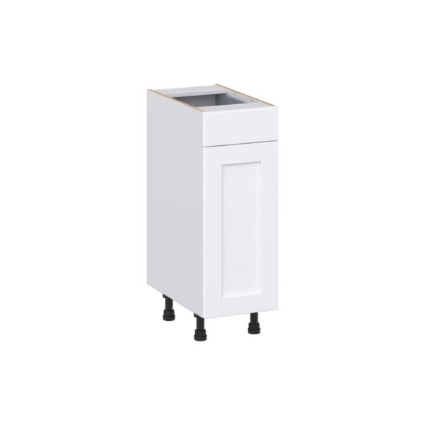 Dahlia Bright White Shaker Assembled 12 in. W x 34.5 in. H x 21 in.D Vanity Base Cabinet with 1 Drawer